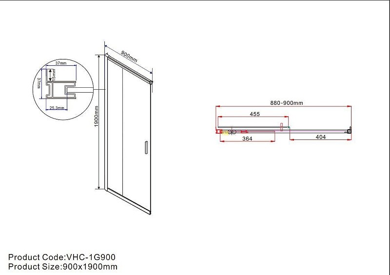 Душевой уголок Vincea Garda 120x90 VSS-1G9012CLBN