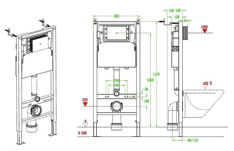 монтажная рама Vincea VIS-2508 для унитаза