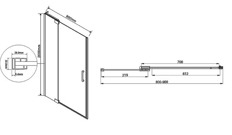 Душевая дверь Vincea Extra 90 VDP-1E8090CGB