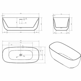Акриловая ванна Vincea 170x75 VBT-631