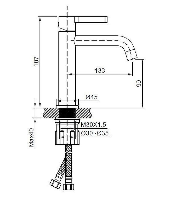 Смеситель для раковины Vincea Villa VBF-1VL1BG