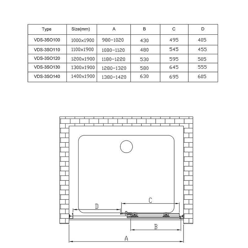 Душевая дверь Vincea Soft 120 VDS-3SO120CLB