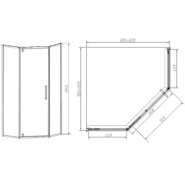 Душевой уголок Vincea Slim-N 90x90 VSP-4SN900CL