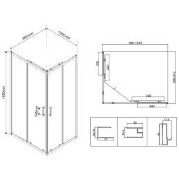 Душевой уголок Vincea City 100x90 VSS-5CT9010CLB