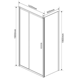 Душевой уголок Vincea Garda 140x90 VSR-1G9014CLG