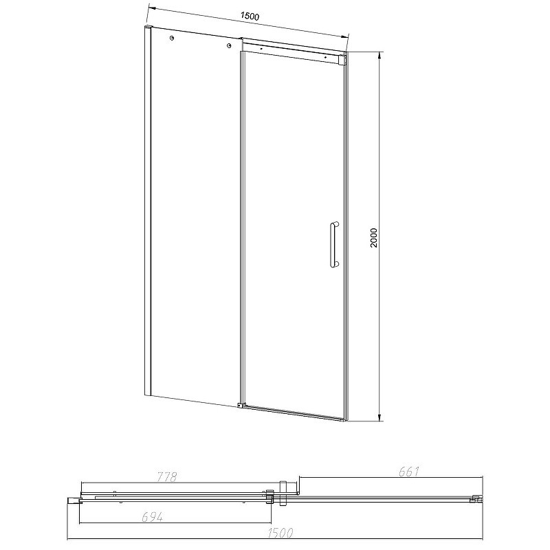 Душевая дверь Vincea Dice 150 VDS-4D150CLGM