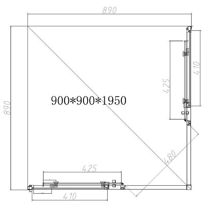 Душевой уголок Vincea Slim-N 90x90 VSS-4SN900CGB