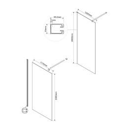 Душевая перегородка Vincea Walk-In 120 VSW-1H120CGB