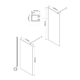 Душевая перегородка Vincea Walk-In 120 VSW-1H120CLBN