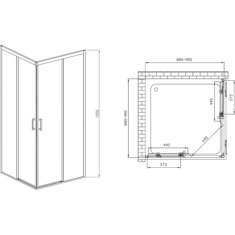 Душевой уголок Vincea Soft 90x90 VSS-3SO900CL
