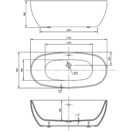 Акриловая ванна Vincea 170x80 VBT-405-1700