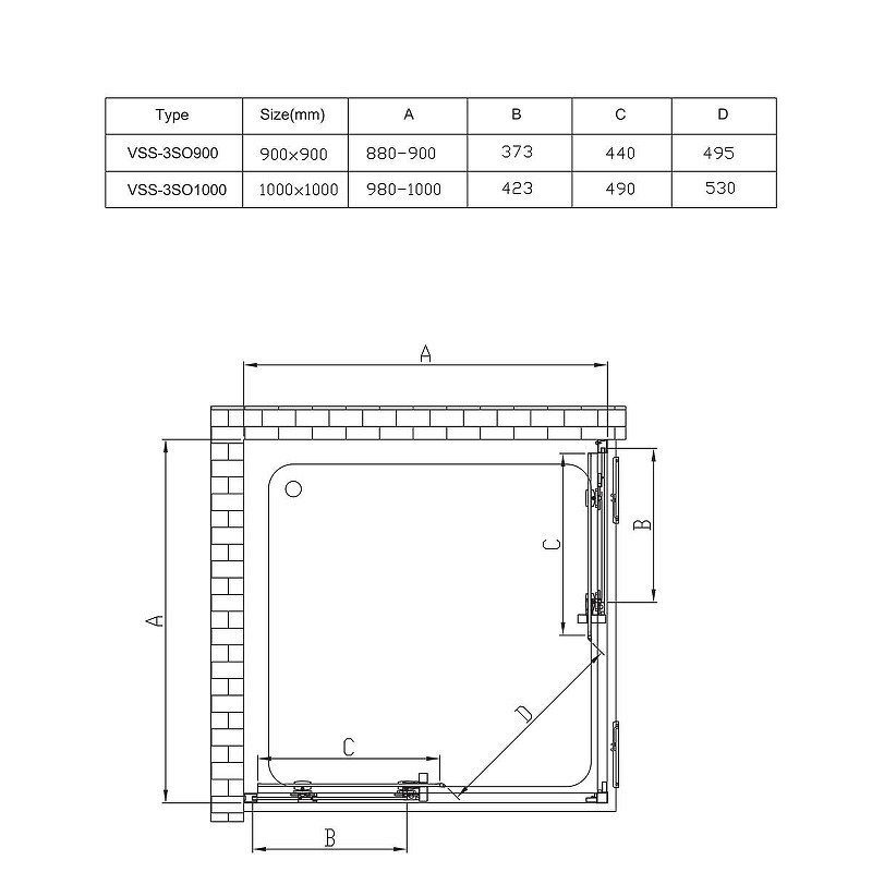 Душевой уголок Vincea Soft 100x100 VSS-3SO100CL