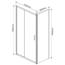 Душевой уголок Vincea Garda 140x80 VSR-1G8014CLGM