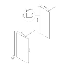 Душевая перегородка Vincea Walk-In 80 VSW-1H800CLBN