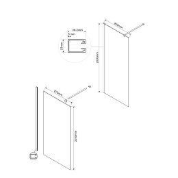 Душевая перегородка Vincea Walk-In 90 VSW-1H900CLBN