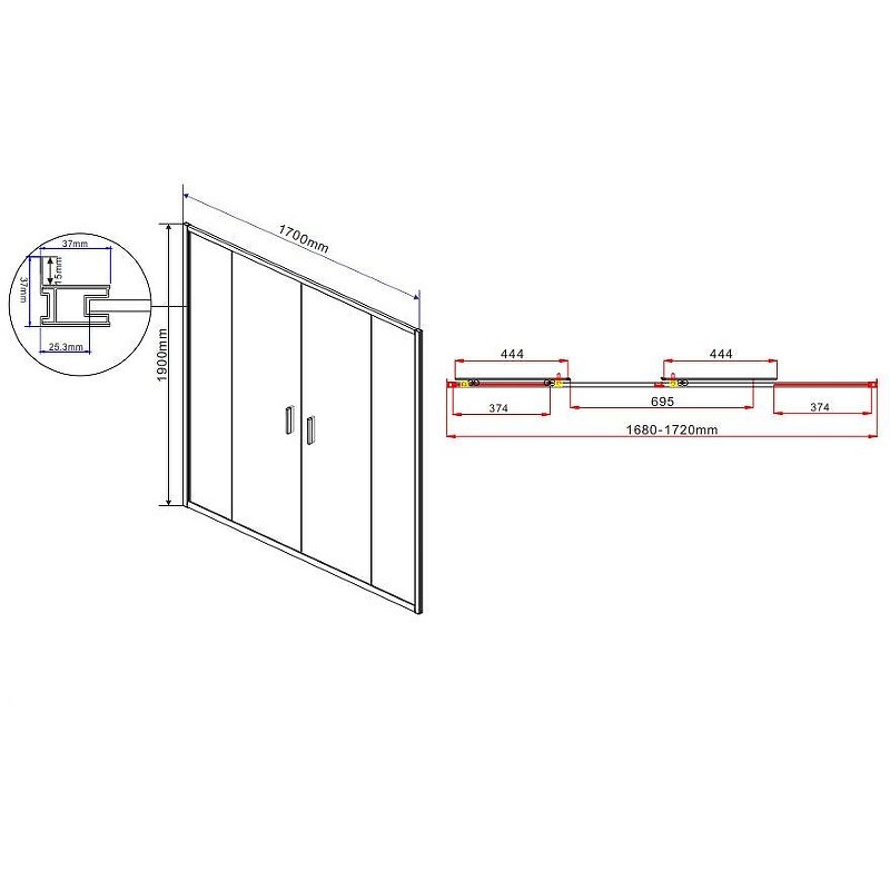 Душевой уголок Vincea Garda 170x90 VSR-1G29017CLG
